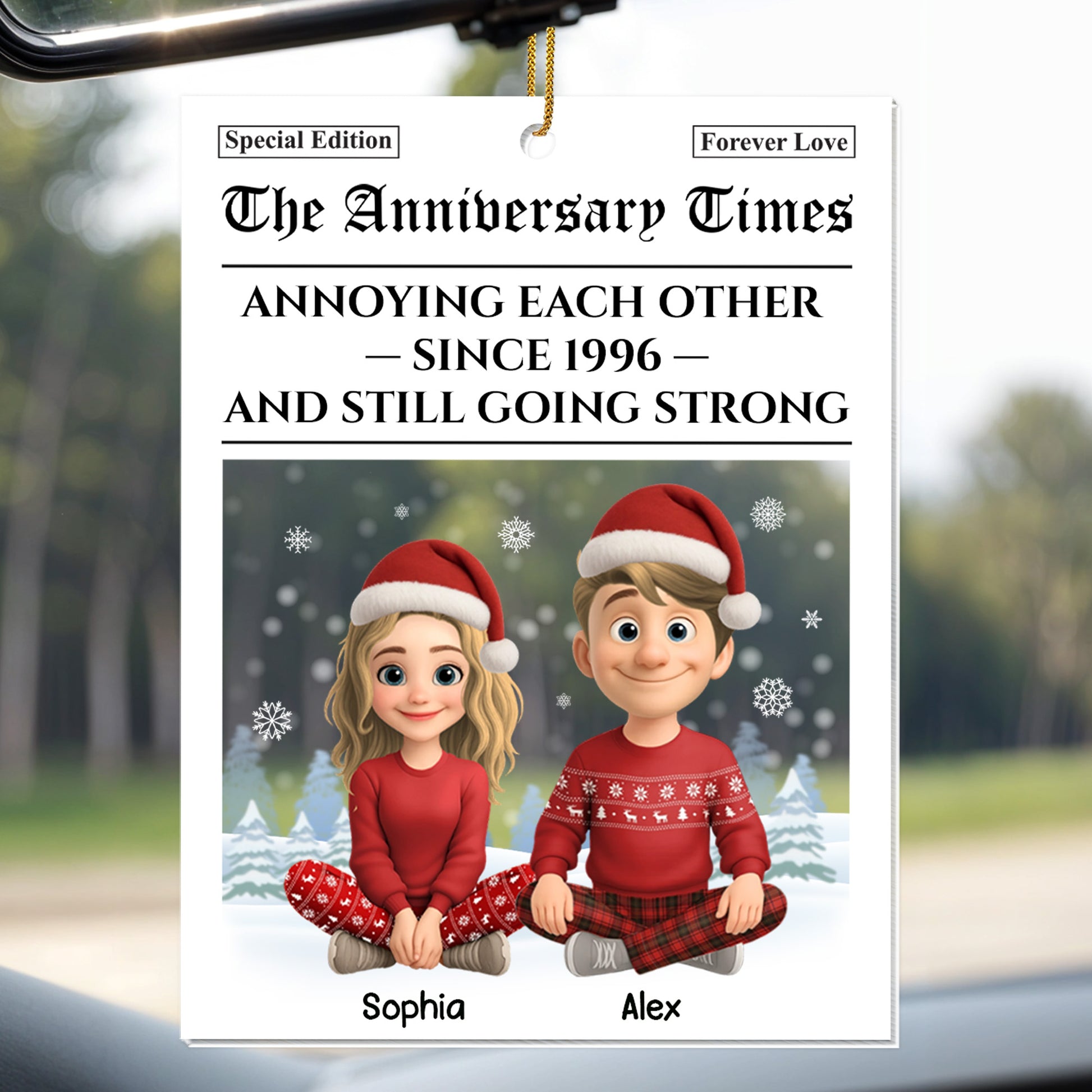 Annoying Each Other Since And Still Going Strong, Couple With Christmas Hats