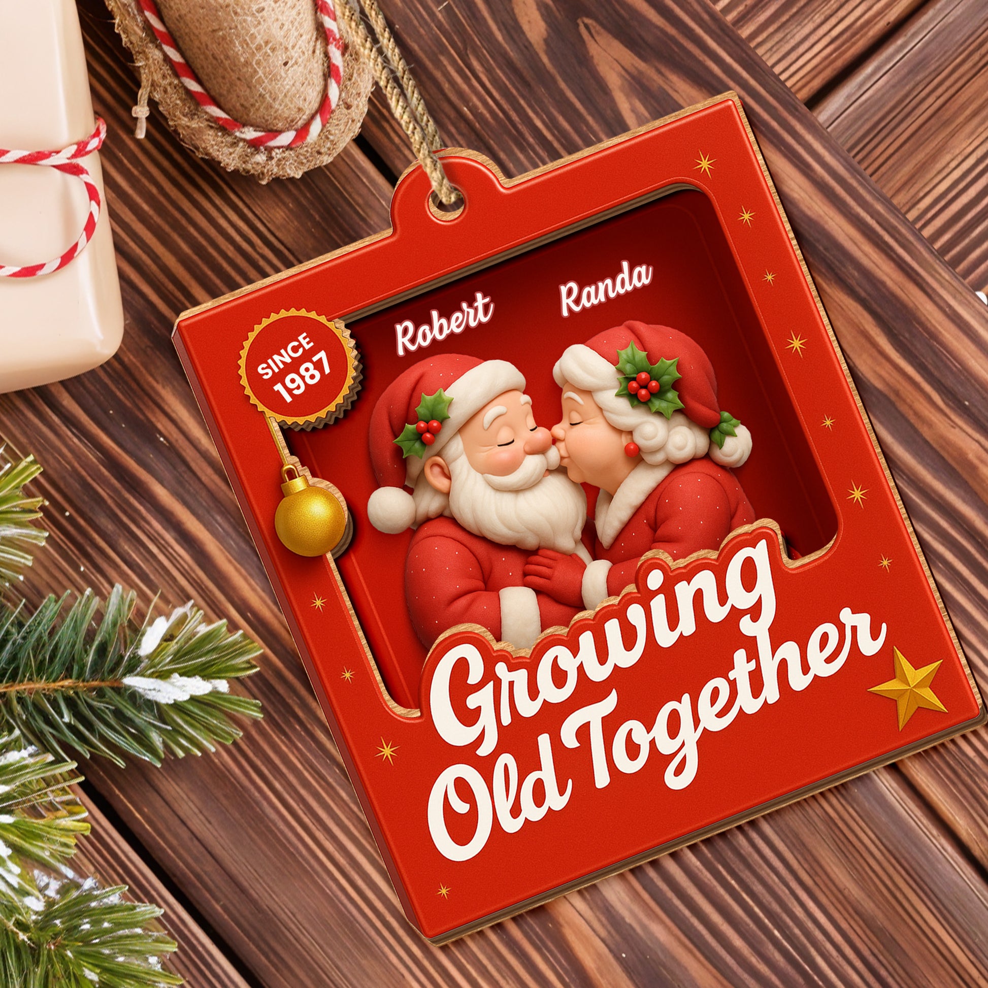 Growing Old Together Santa Claus Christmas Decoration