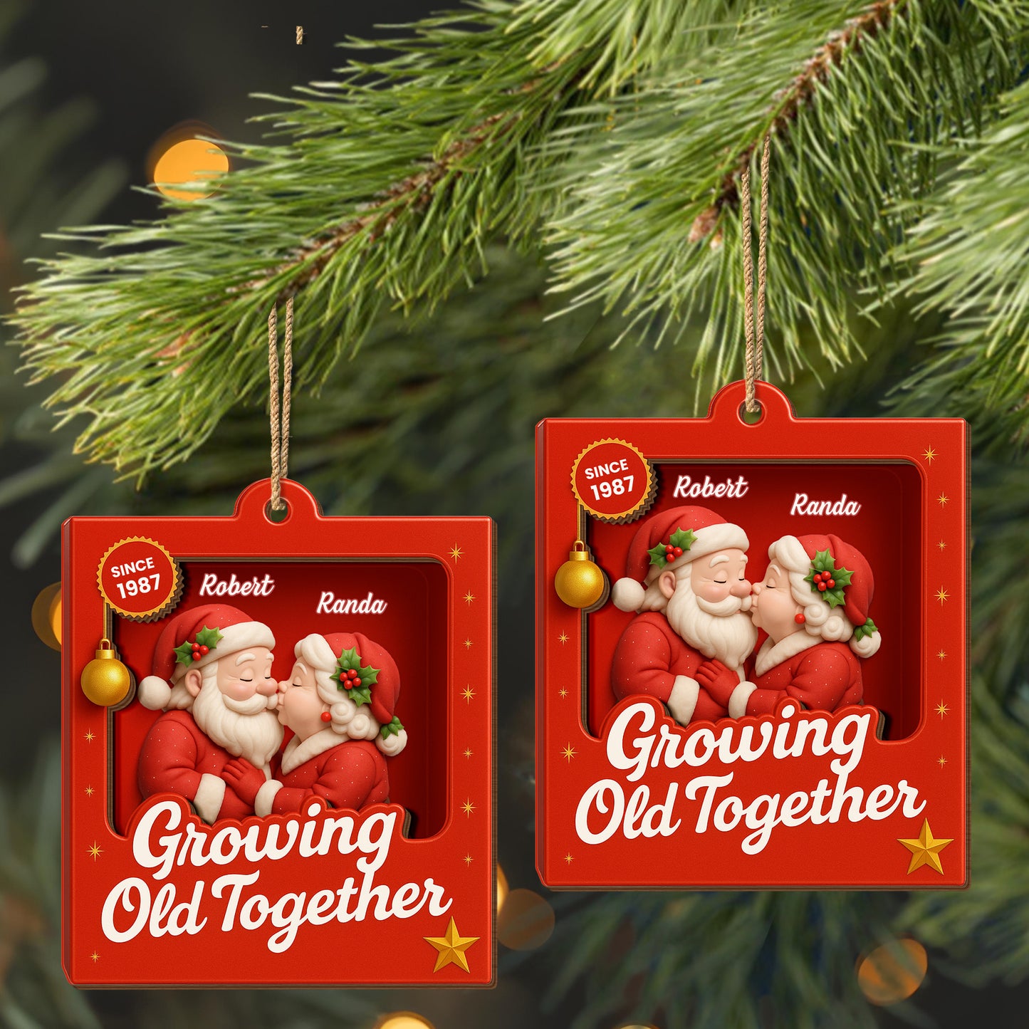 Growing Old Together Santa Claus Christmas Decoration