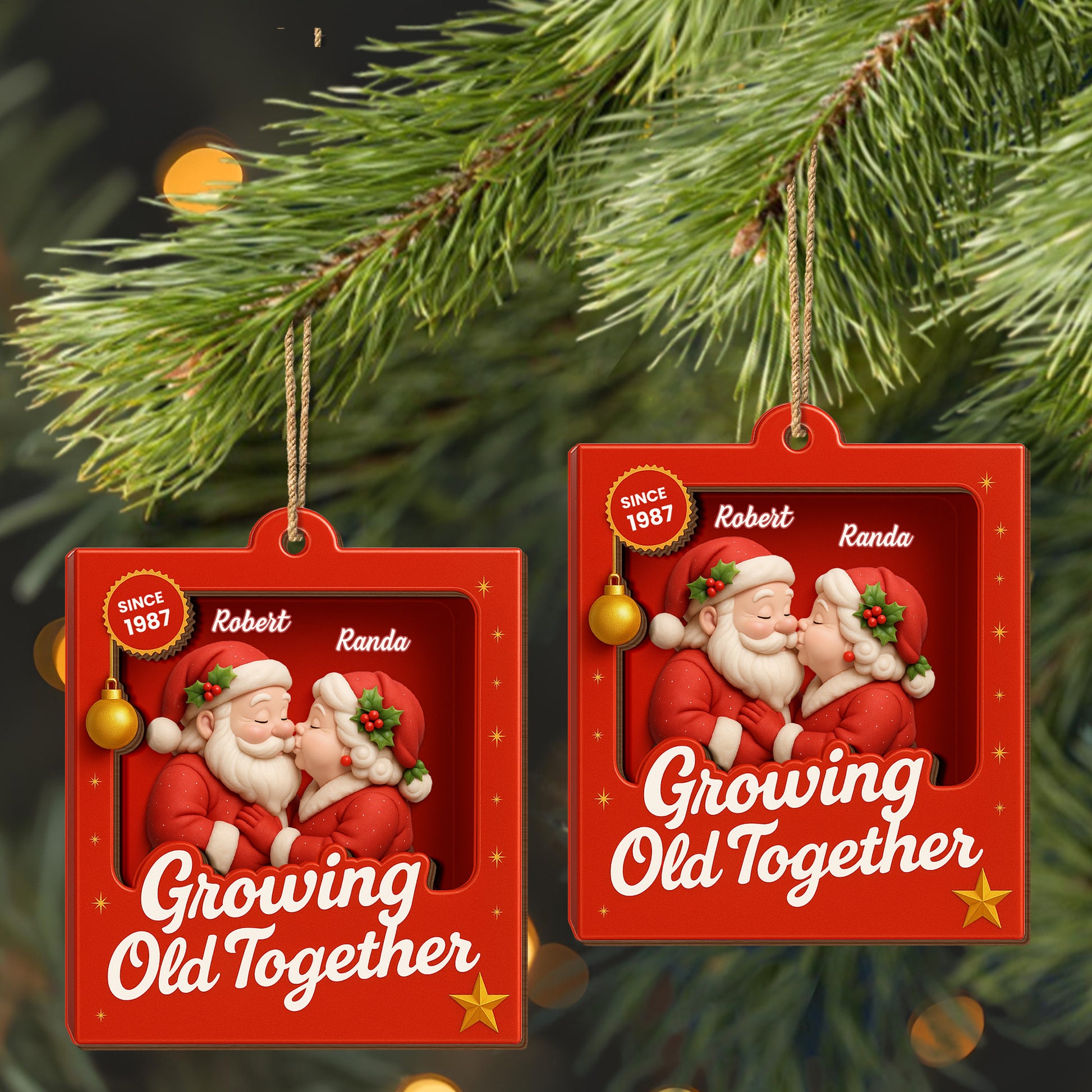Growing Old Together Santa Claus Christmas Decoration