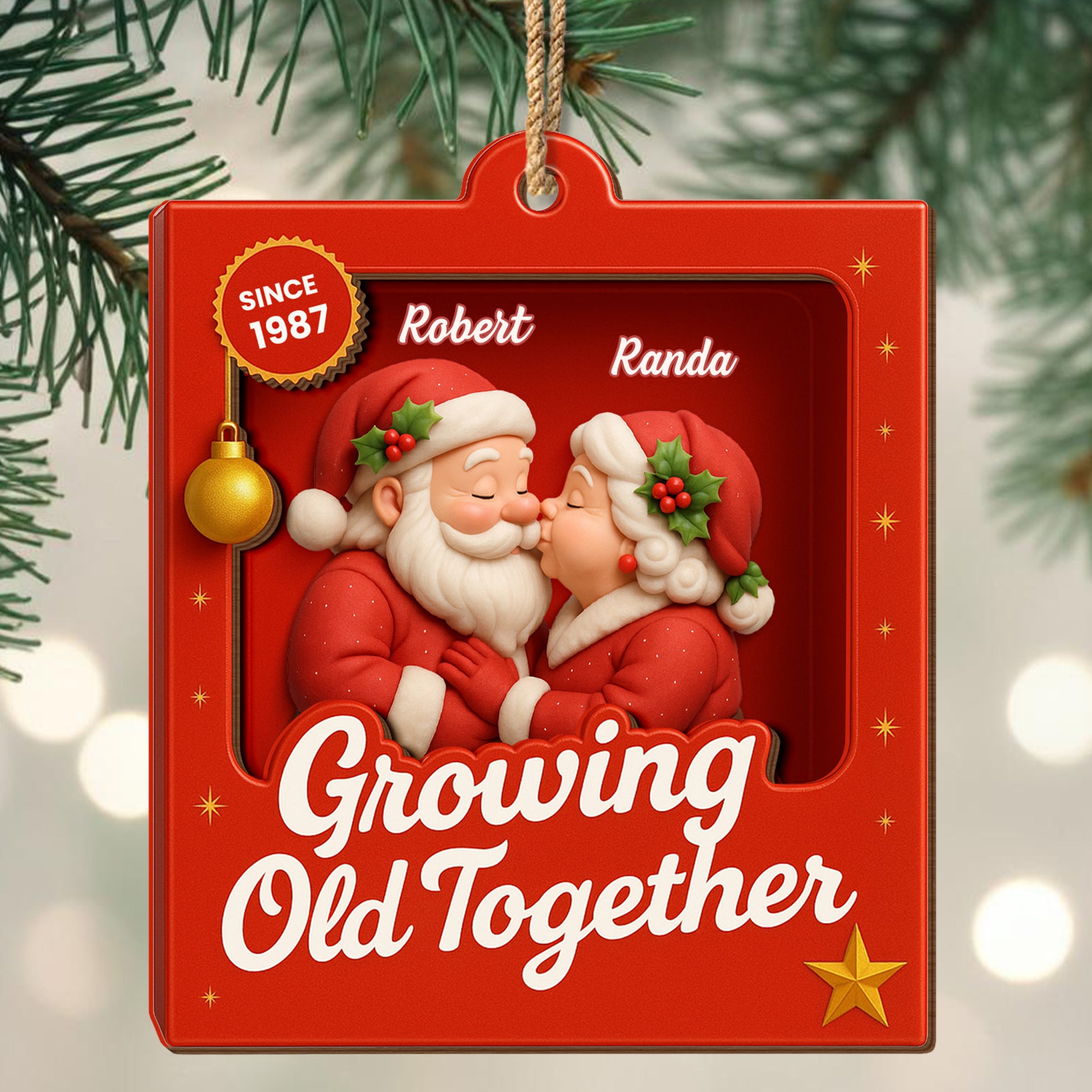 Growing Old Together Santa Claus Christmas Decoration