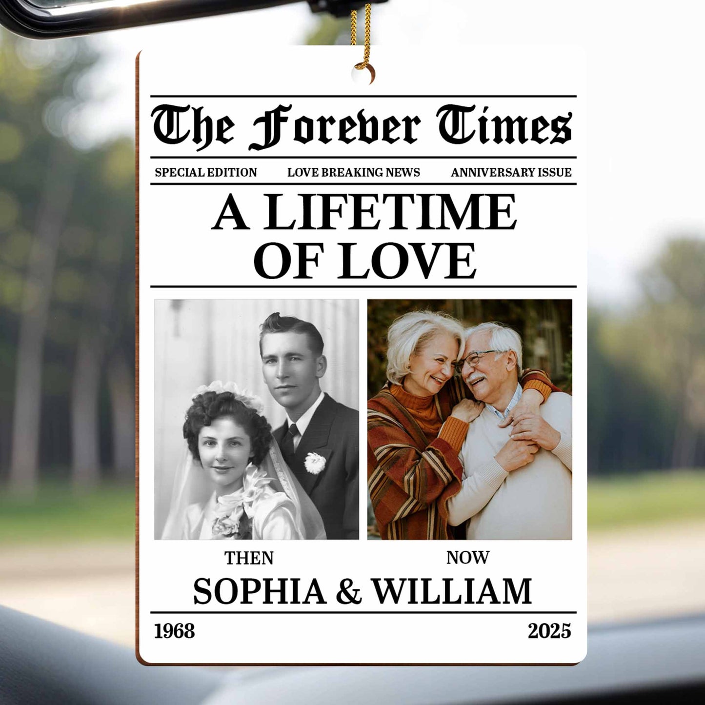 A Lifetime Of Love With Special Edition Newspaper - Personalized Custom Wood Ornament, Custom Shaped - CPL676_WDO