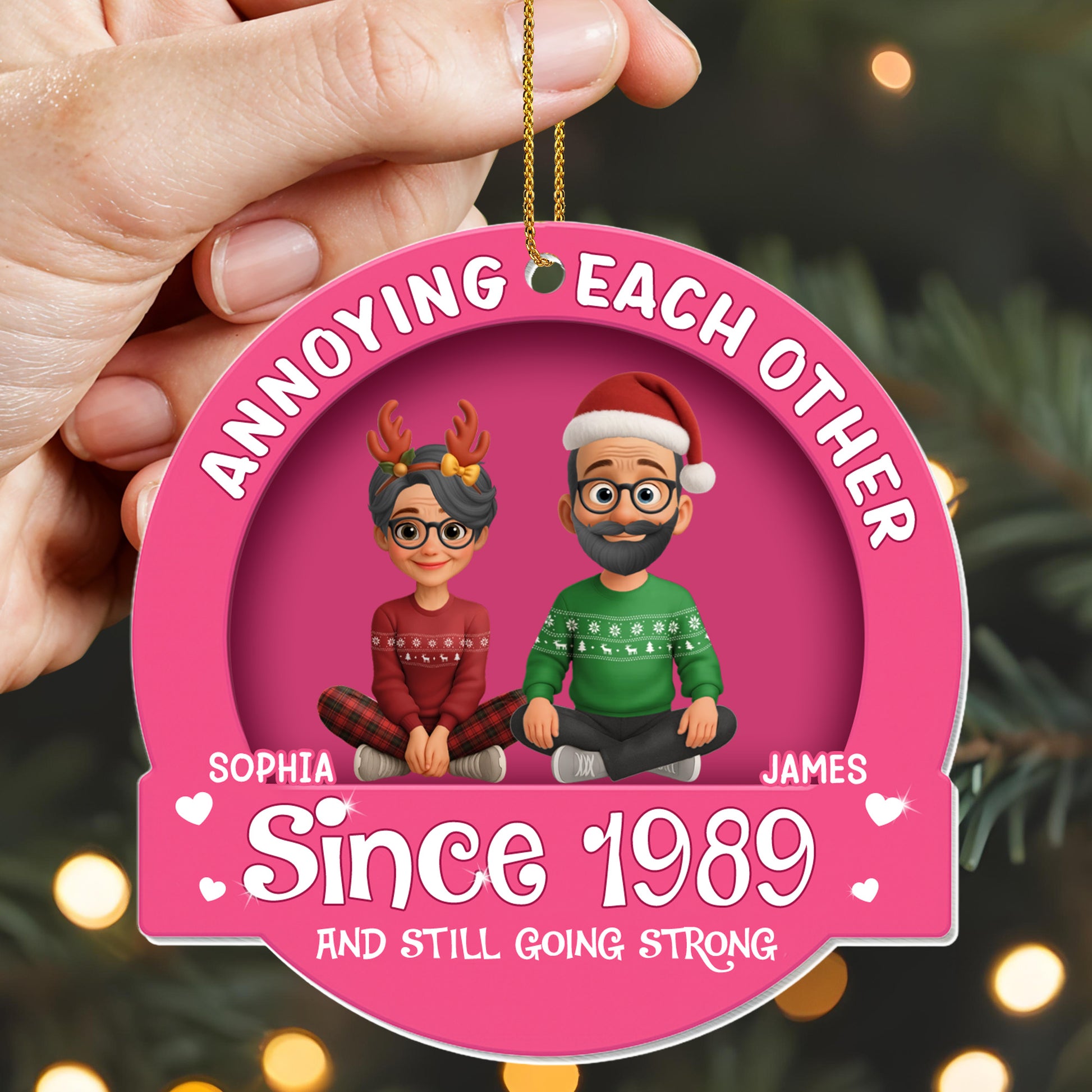 Annoying Each Other, Couple With Christmas Attire