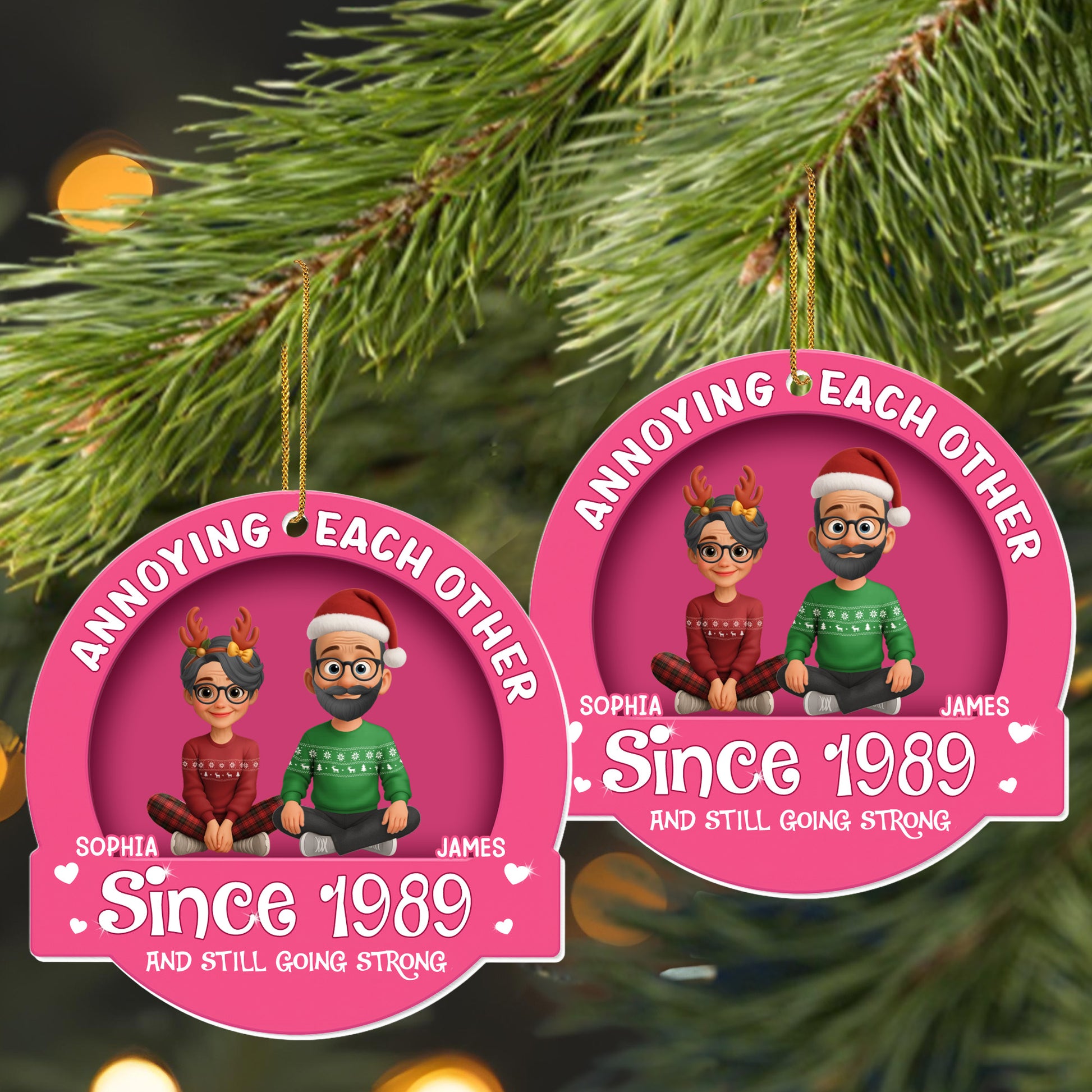 Annoying Each Other, Couple With Christmas Attire