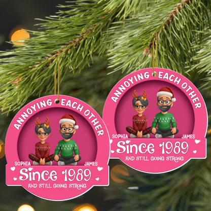 Annoying Each Other, Couple With Christmas Attire