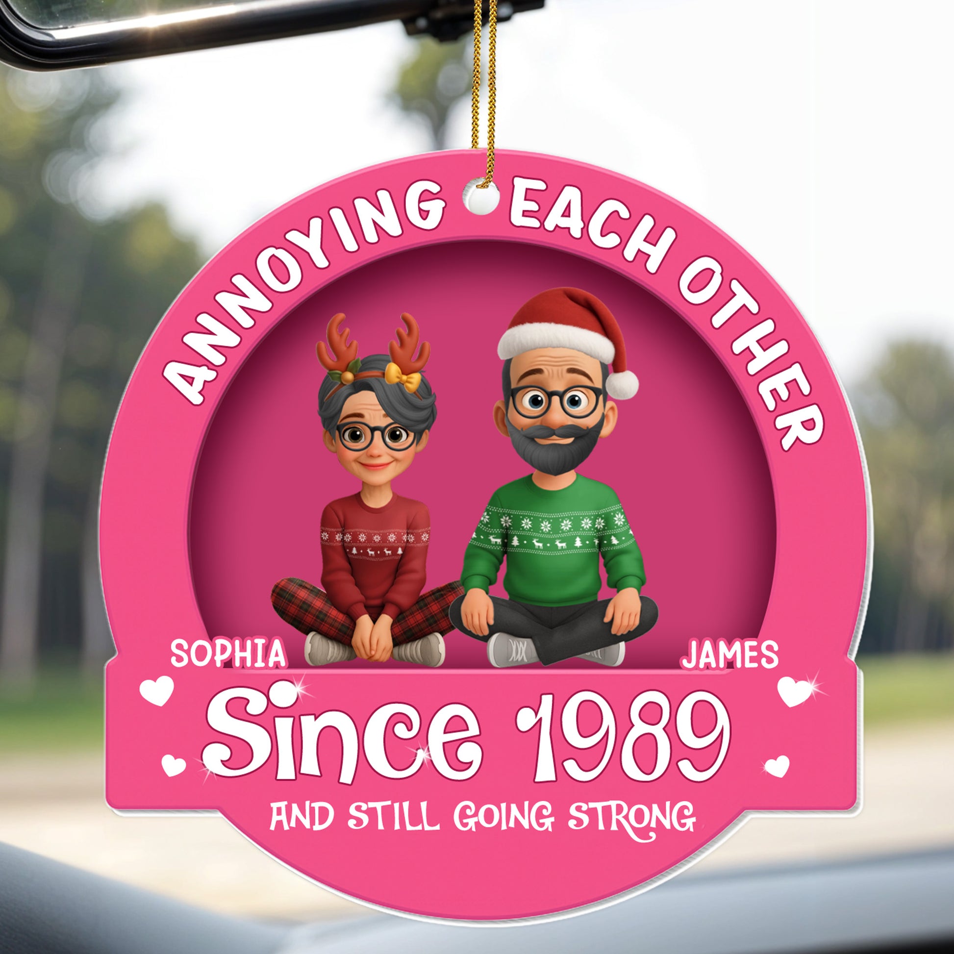 Annoying Each Other, Couple With Christmas Attire