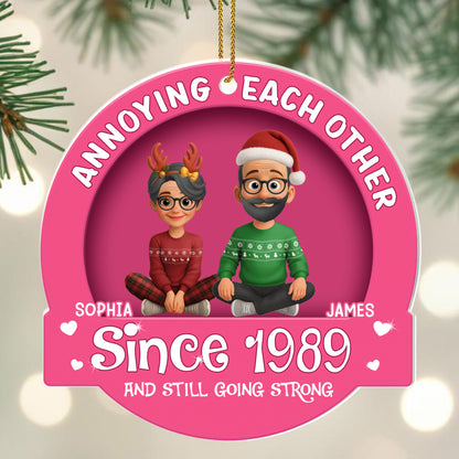 Annoying Each Other, Couple With Christmas Attire