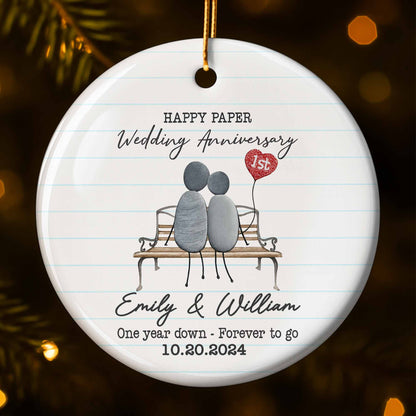 Happy Paper Wedding Anniversary, Couple On Park Bench