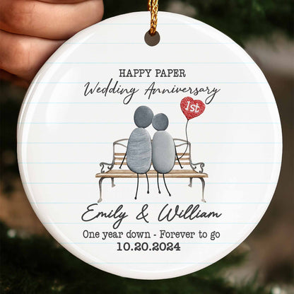 Happy Paper Wedding Anniversary, Couple On Park Bench