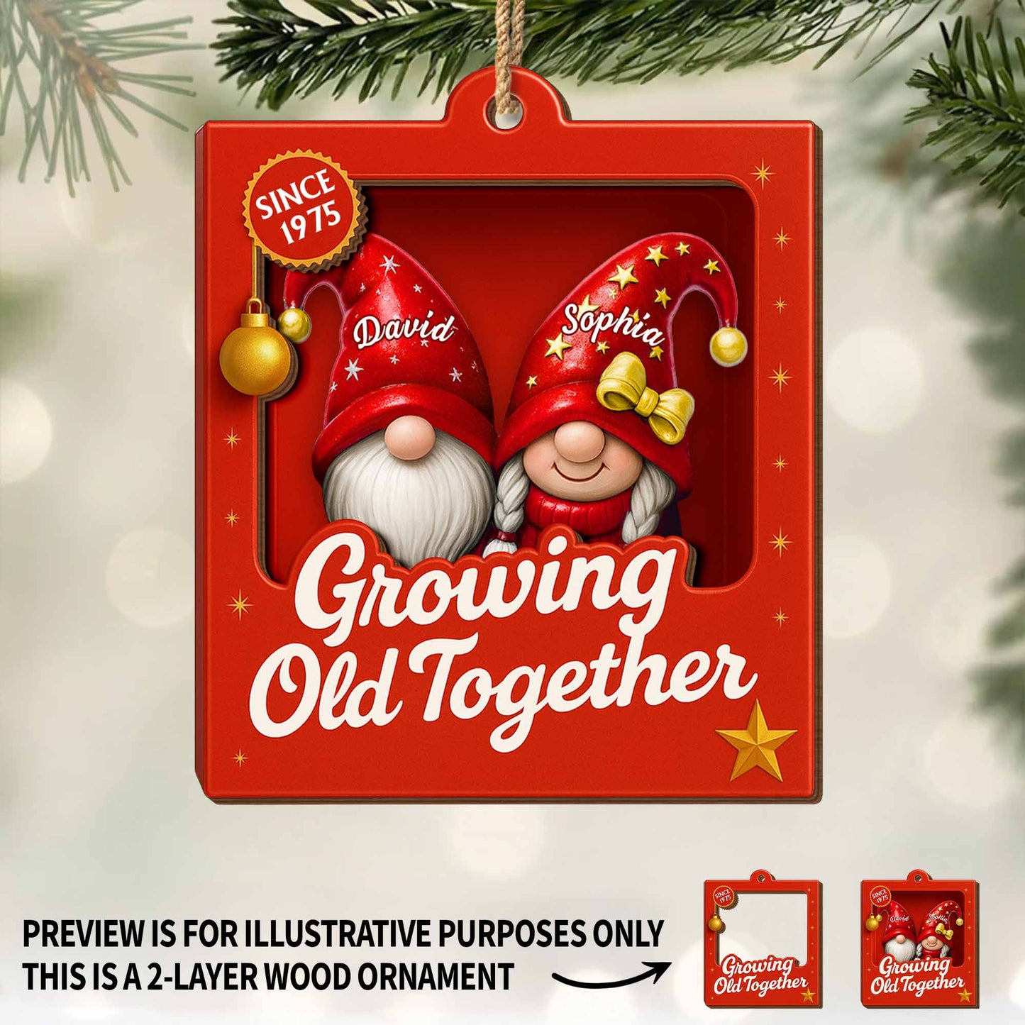 Growing Old Together, Christmas Gnome Ornament