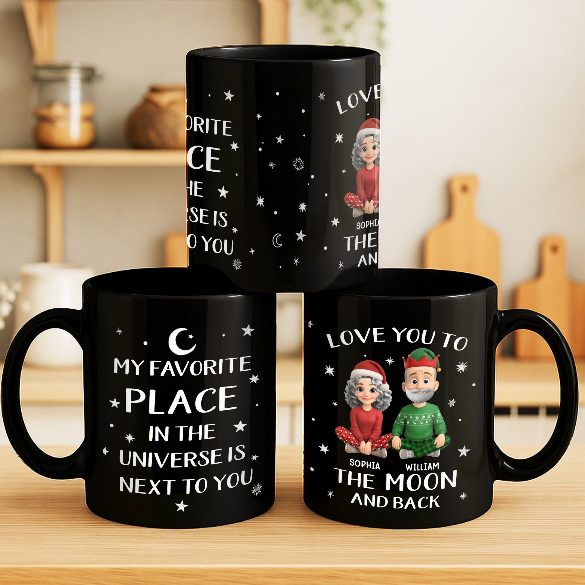 Favorite Place In The Universe, Love To The Moon, Stars, Christmas Outfits