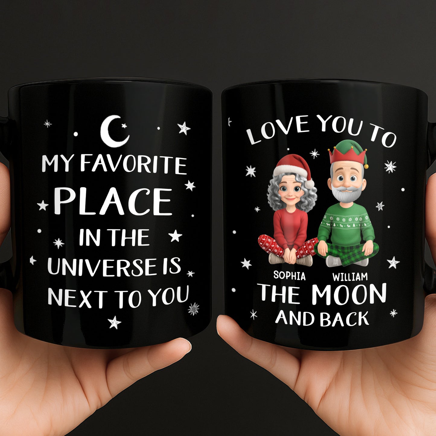 Favorite Place In The Universe, Love To The Moon, Stars, Christmas Outfits