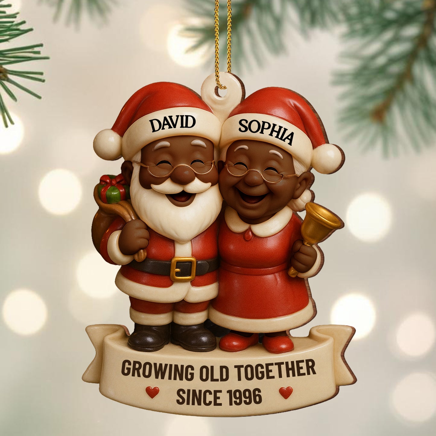Growing Old Together Santa Claus Ornament