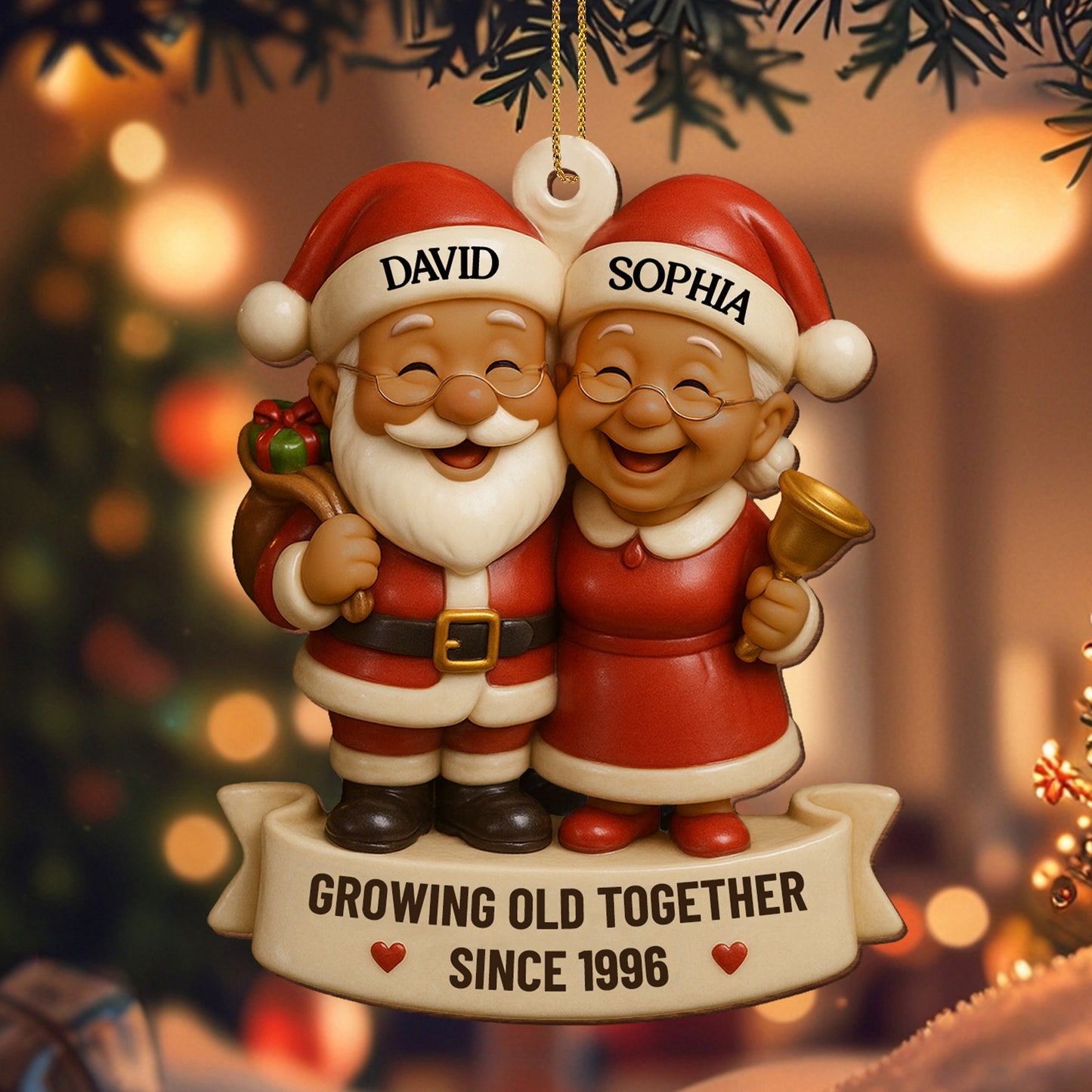 Growing Old Together Santa Claus Ornament