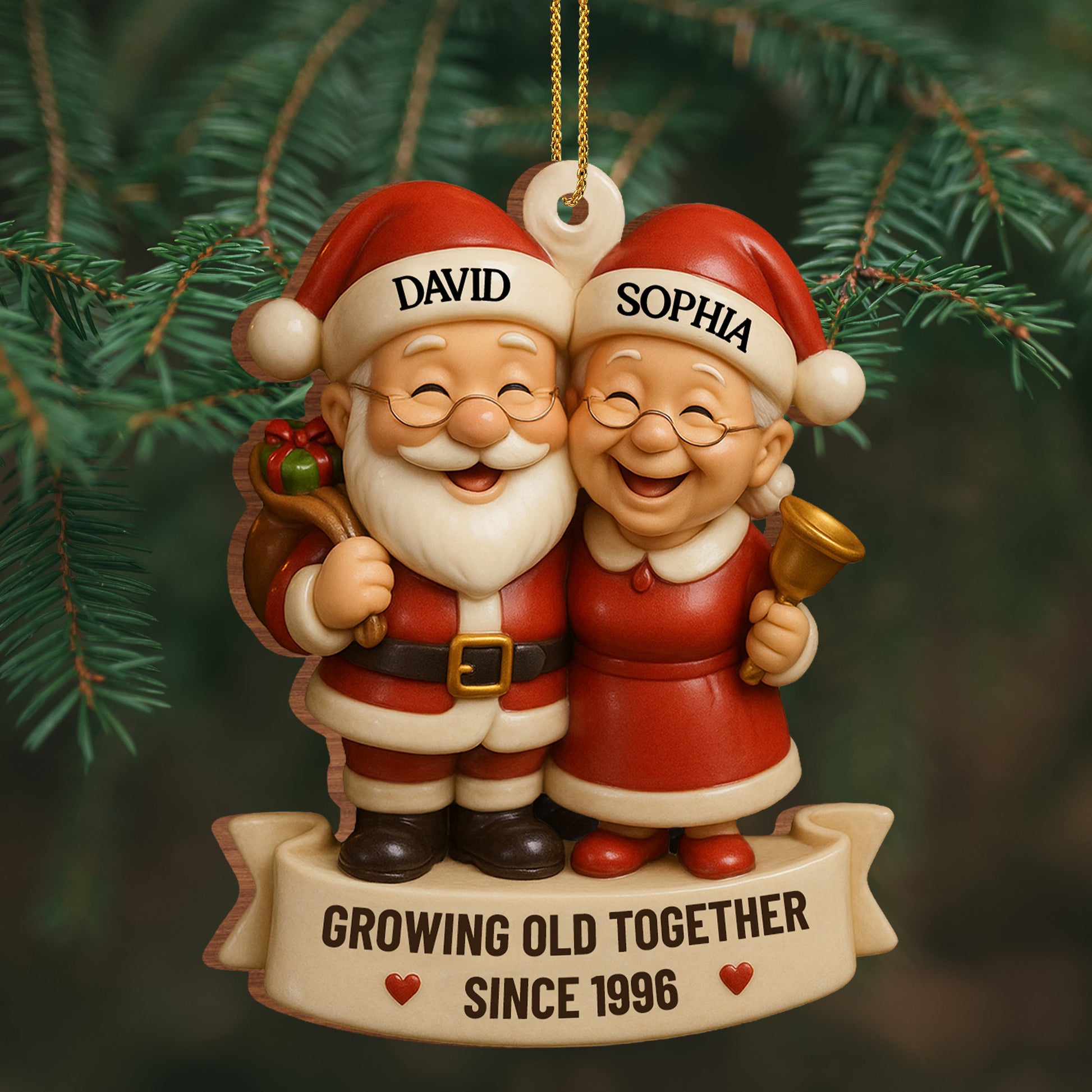 Growing Old Together Santa Claus Ornament