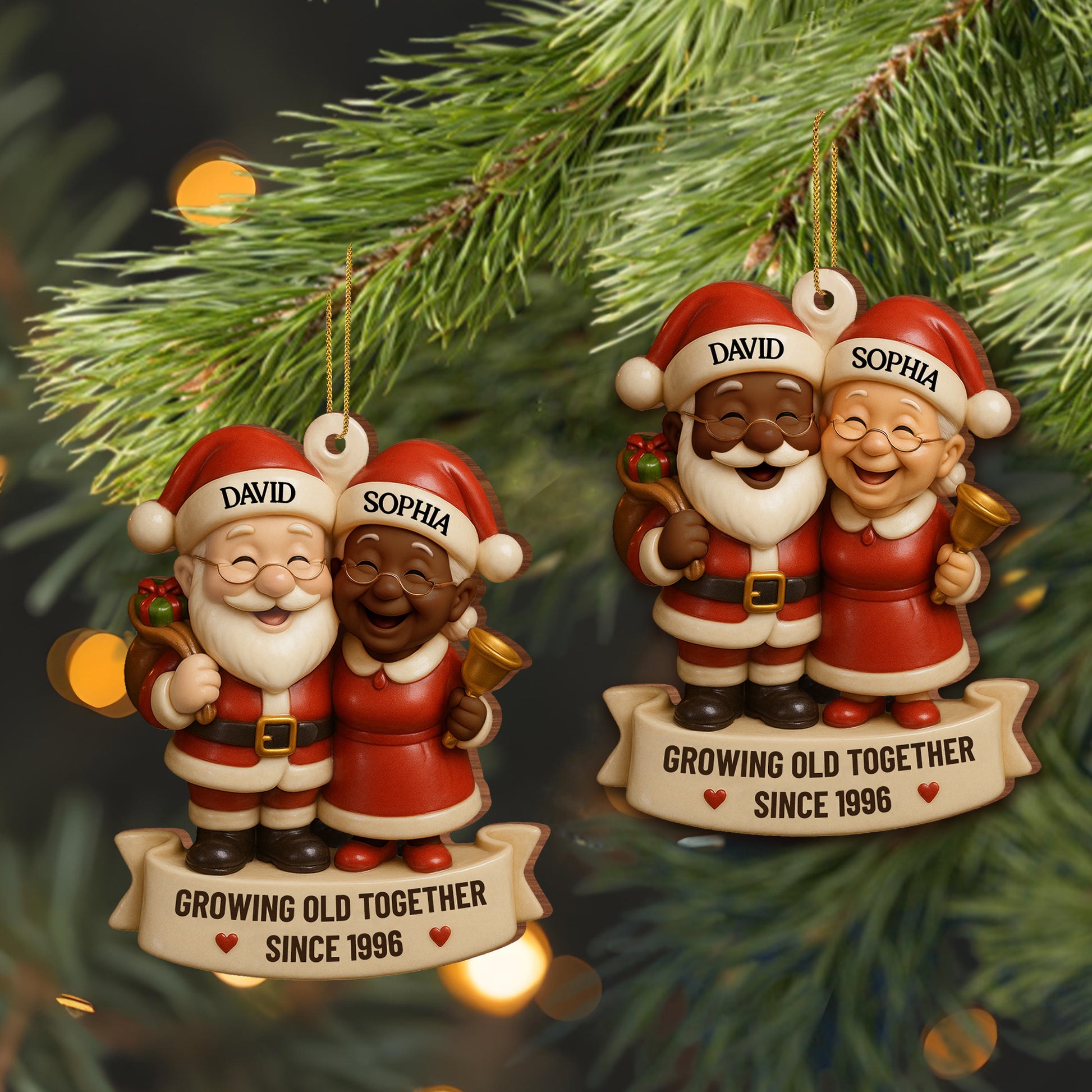 Growing Old Together Santa Claus Ornament