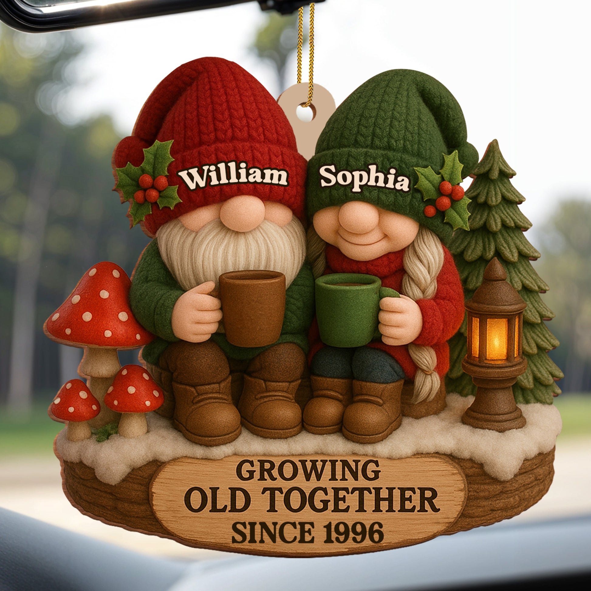 Growing Old Together Gnome Couple Ornament