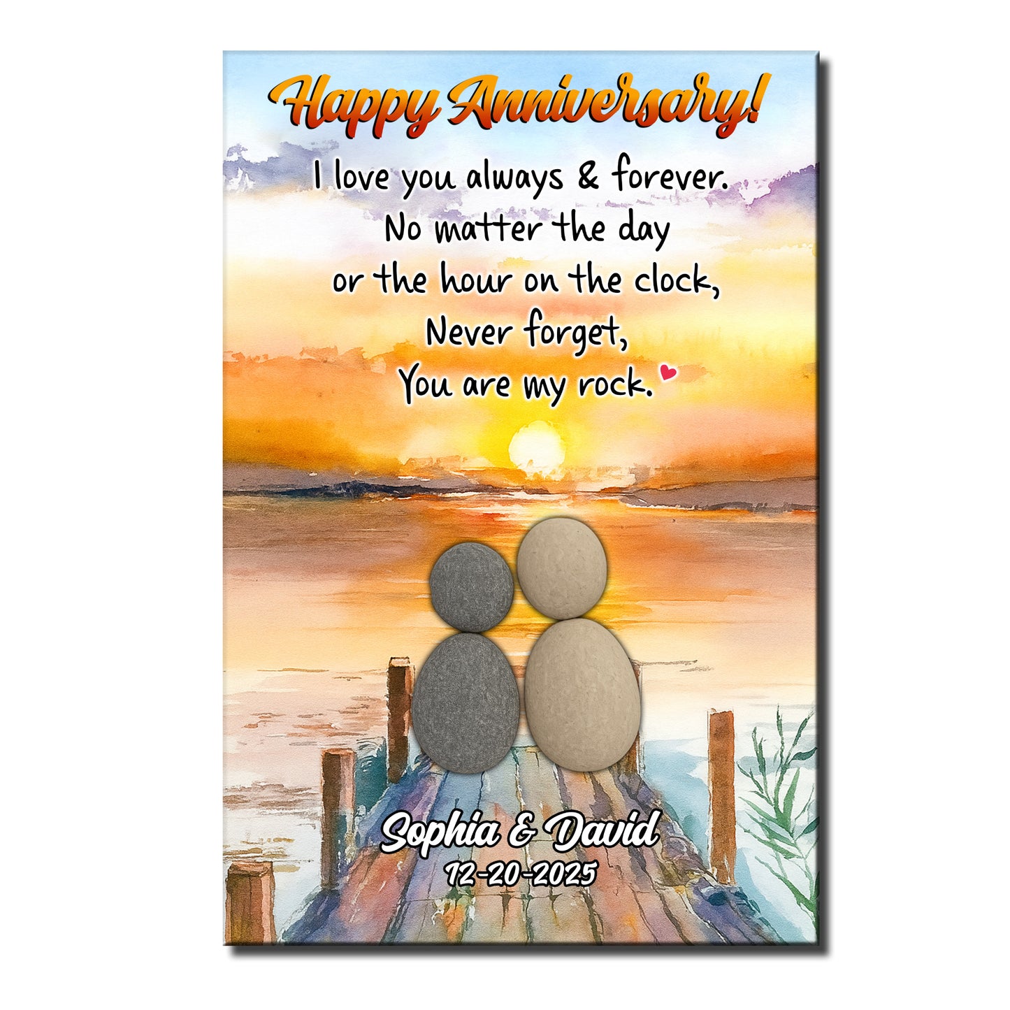 Happy Anniversary Celebration Of Love By The Sunset