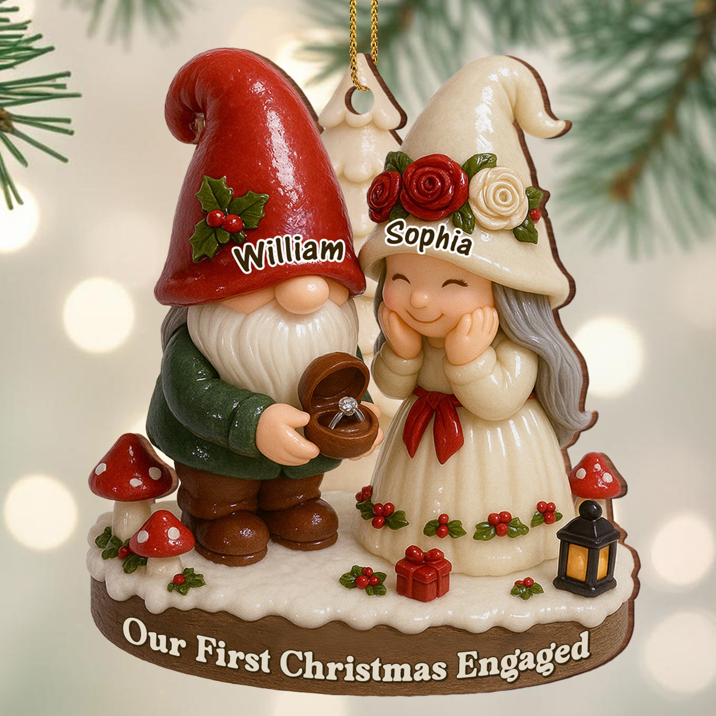 Our First Christmas Engaged With Gnomes