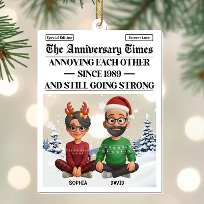 Annoying Each Other, Elderly Couple Newspaper Design