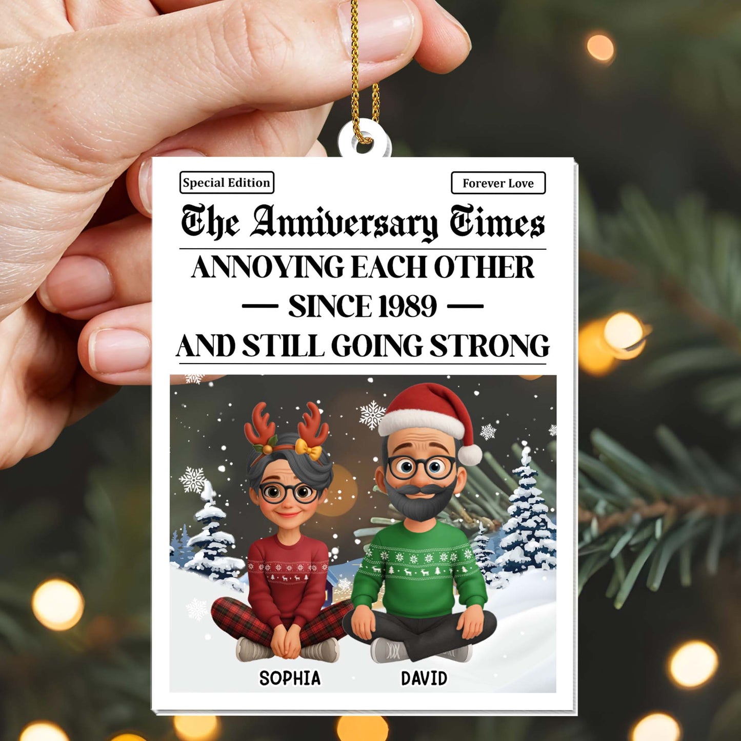 Annoying Each Other, Elderly Couple Newspaper Design