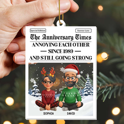 Annoying Each Other, Elderly Couple Newspaper Design
