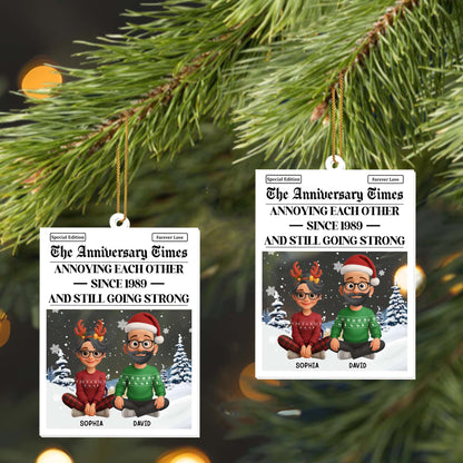 Annoying Each Other, Elderly Couple Newspaper Design