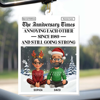 Annoying Each Other, Elderly Couple Newspaper Design