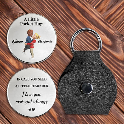 A Little Pocket Hug Hugging Couple And Hearts