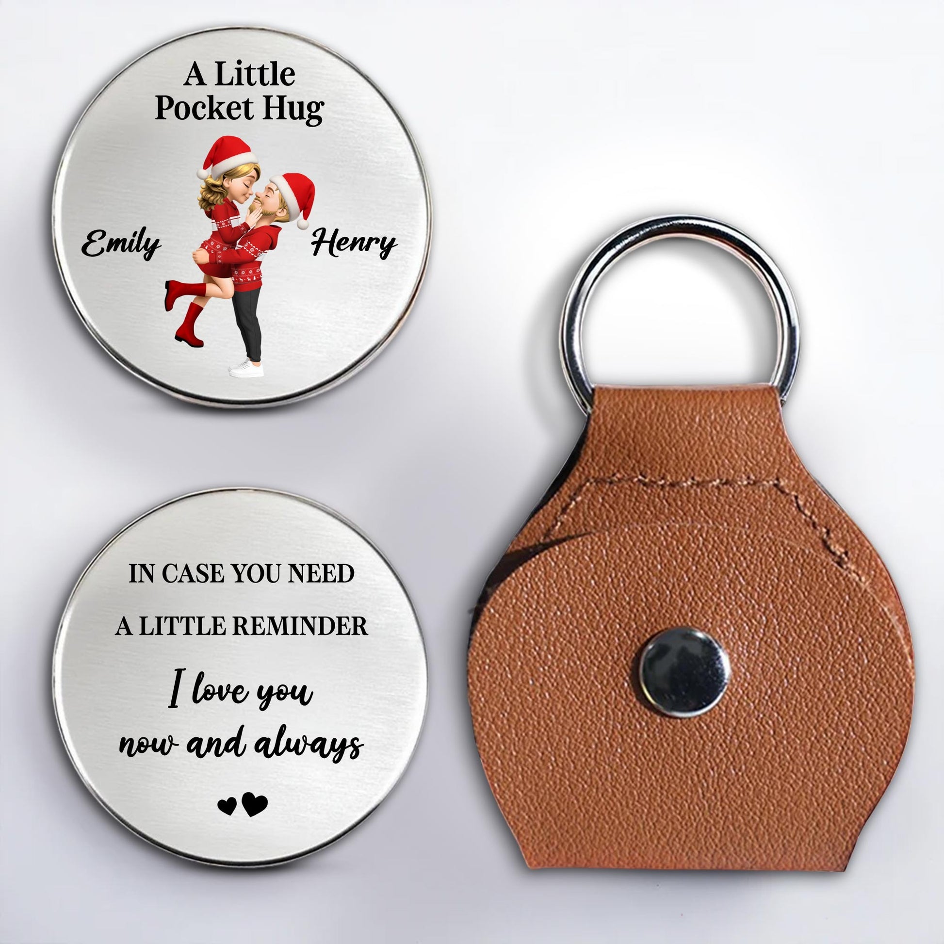 A Little Pocket Hug Hugging Couple And Hearts