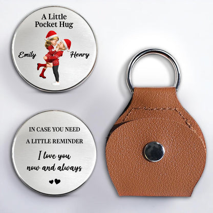 A Little Pocket Hug Hugging Couple And Hearts