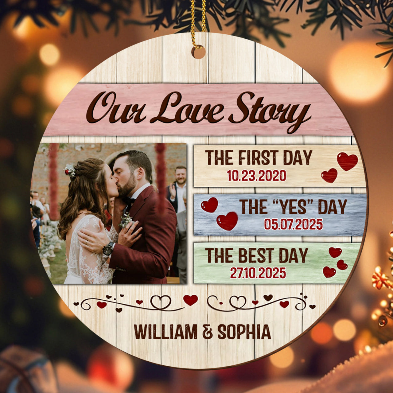 Our Love Story Timeline With Themed Hearts