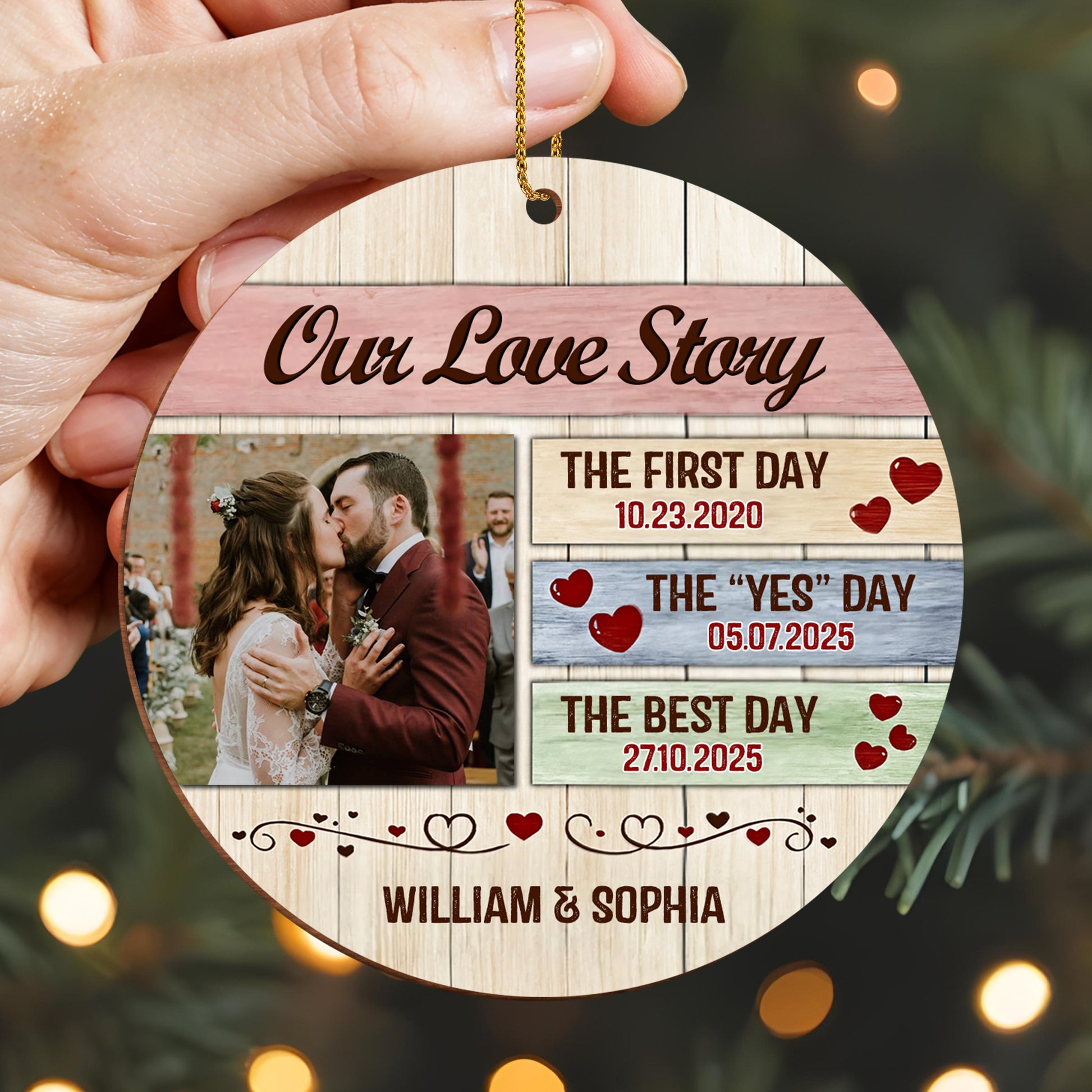 Our Love Story Timeline With Themed Hearts