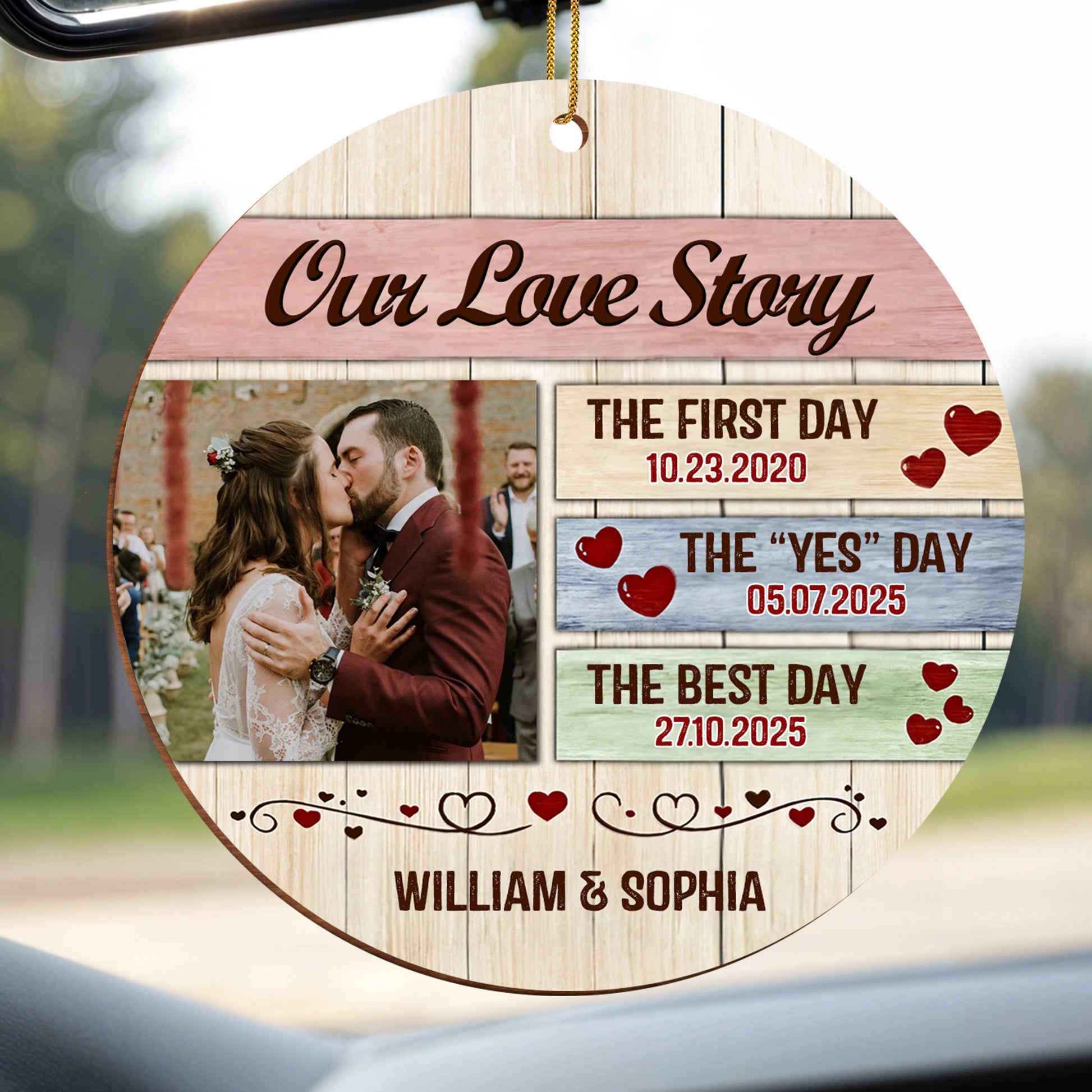 Our Love Story Timeline With Themed Hearts