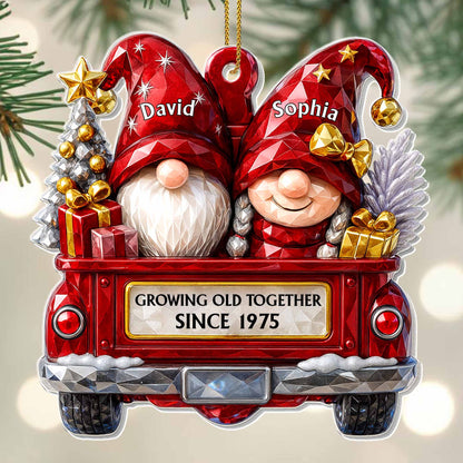 Growing Old Together, Gnomes In Red Truck