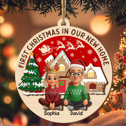 First Christmas In Our New Home With Couple And Holiday Elements