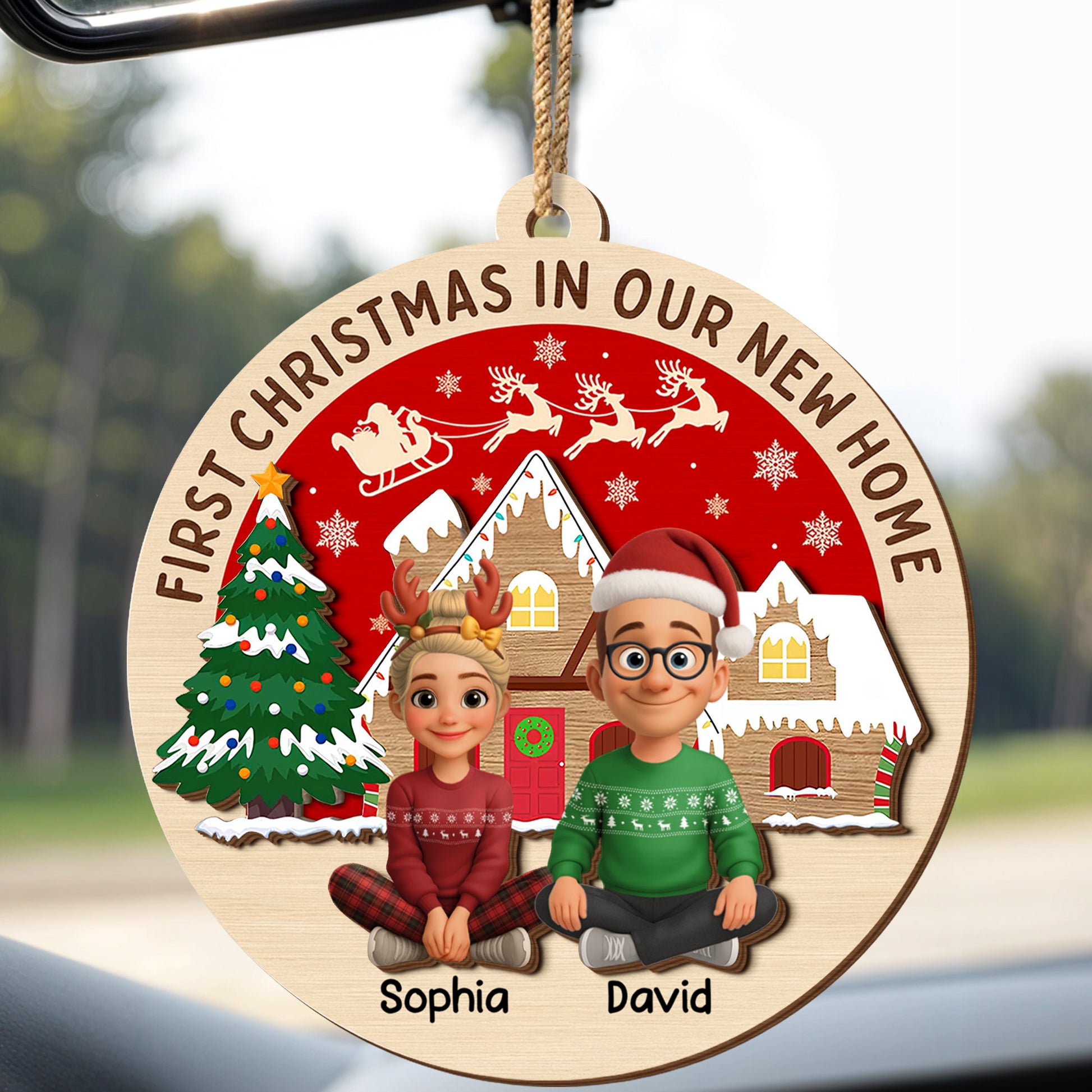 First Christmas In Our New Home With Couple And Holiday Elements