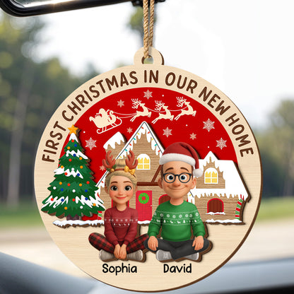 First Christmas In Our New Home With Couple And Holiday Elements