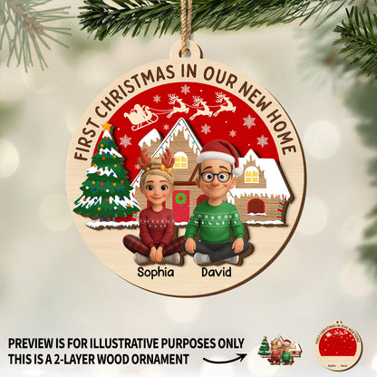 First Christmas In Our New Home With Couple And Holiday Elements