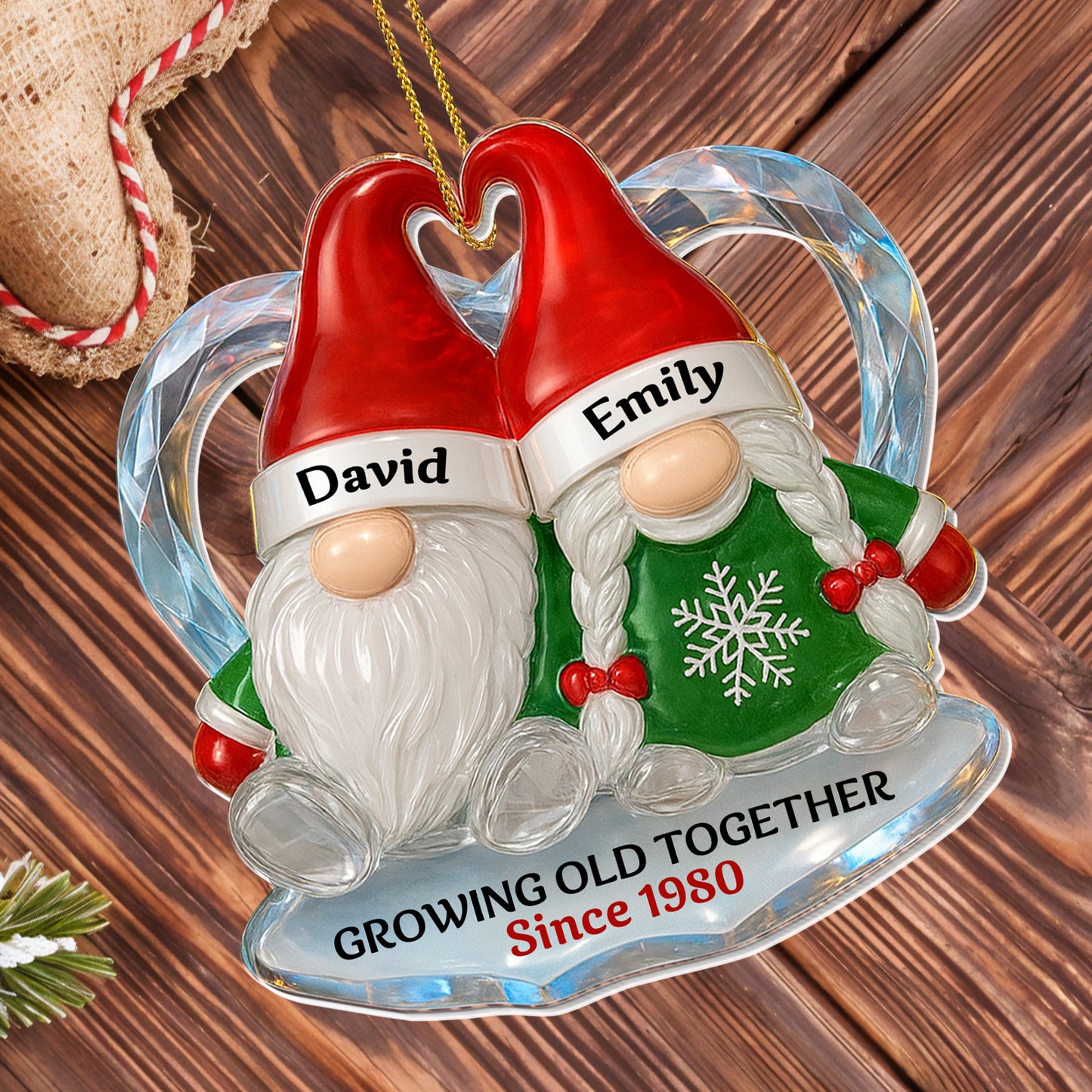 Growing Old Together, Santa Hats And Christmas Decorations