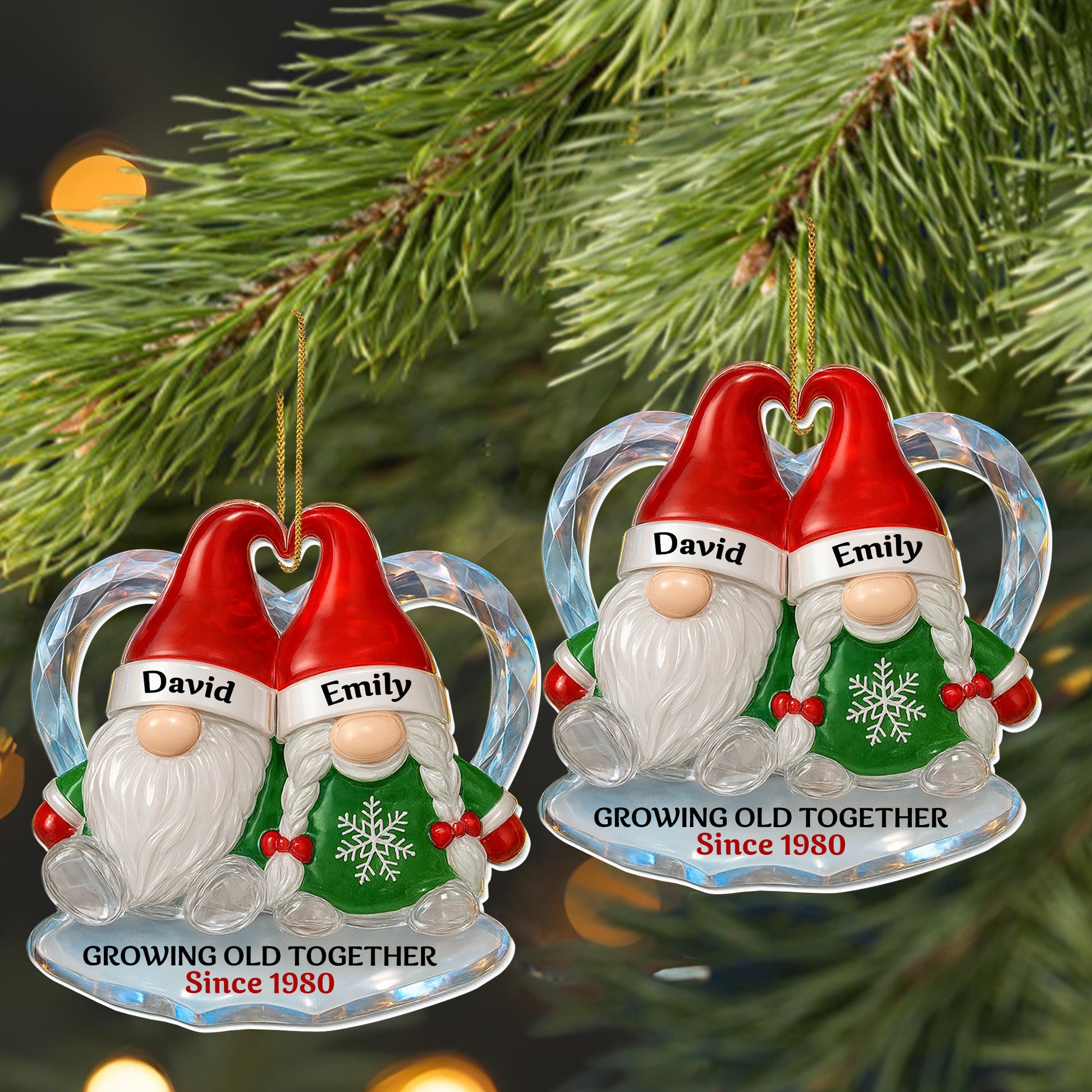 Growing Old Together, Santa Hats And Christmas Decorations