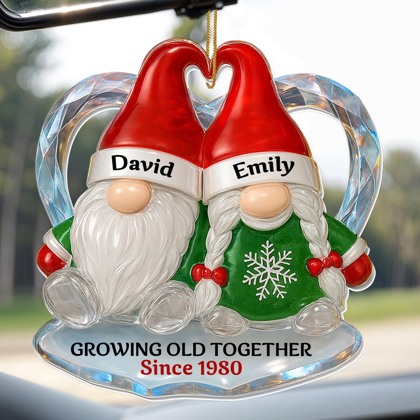 Growing Old Together, Santa Hats And Christmas Decorations