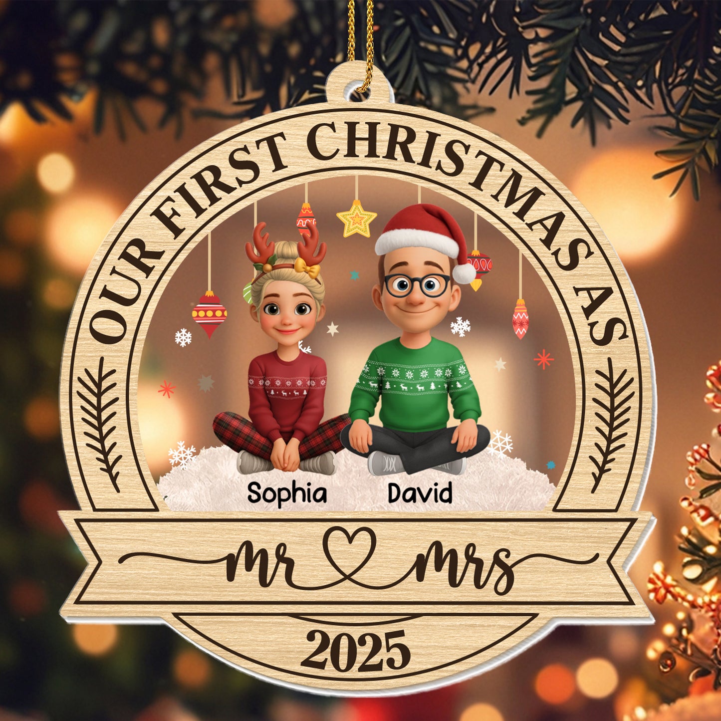 Our First Christmas As Mr & Mrs With Reindeer Antlers