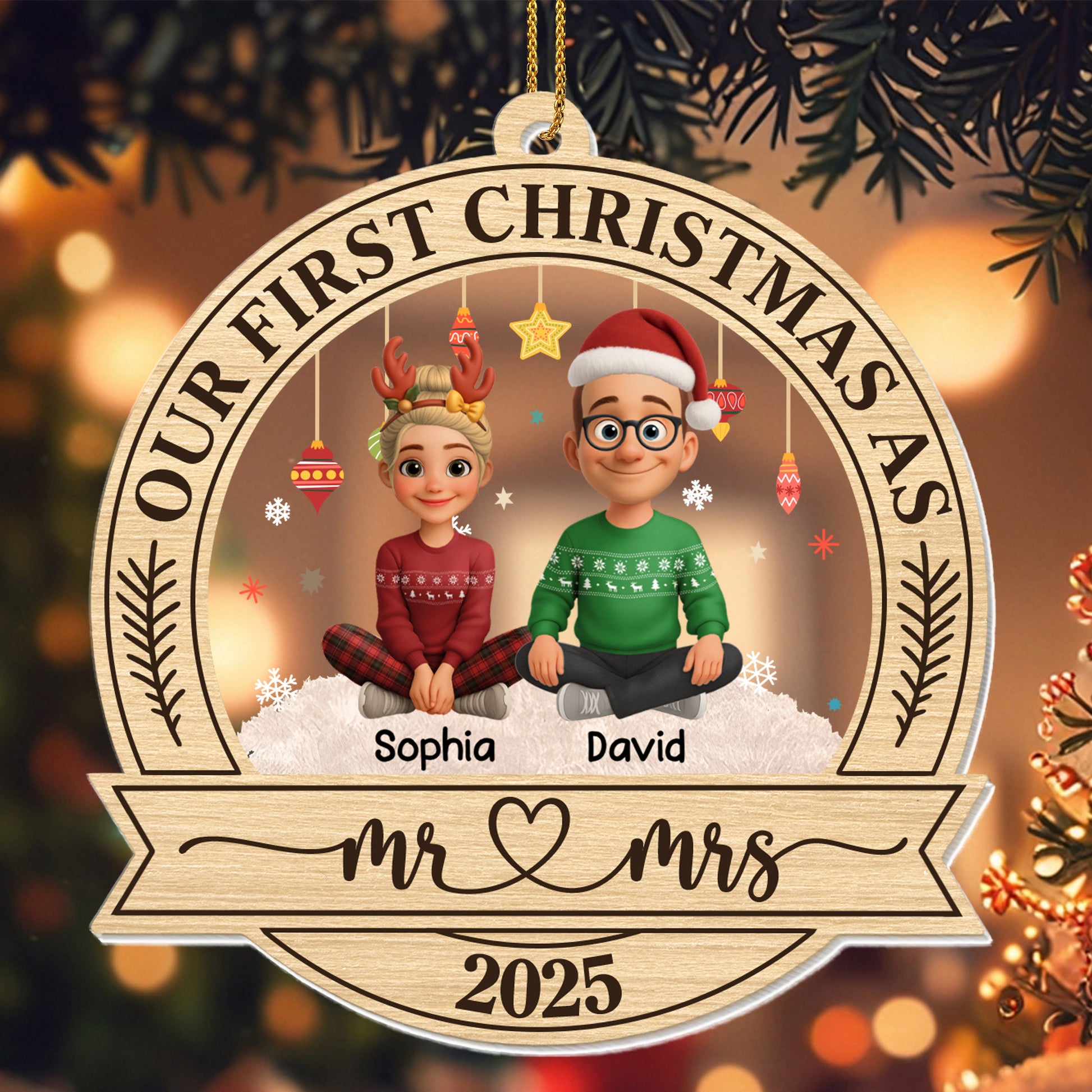 Our First Christmas As Mr & Mrs With Reindeer Antlers