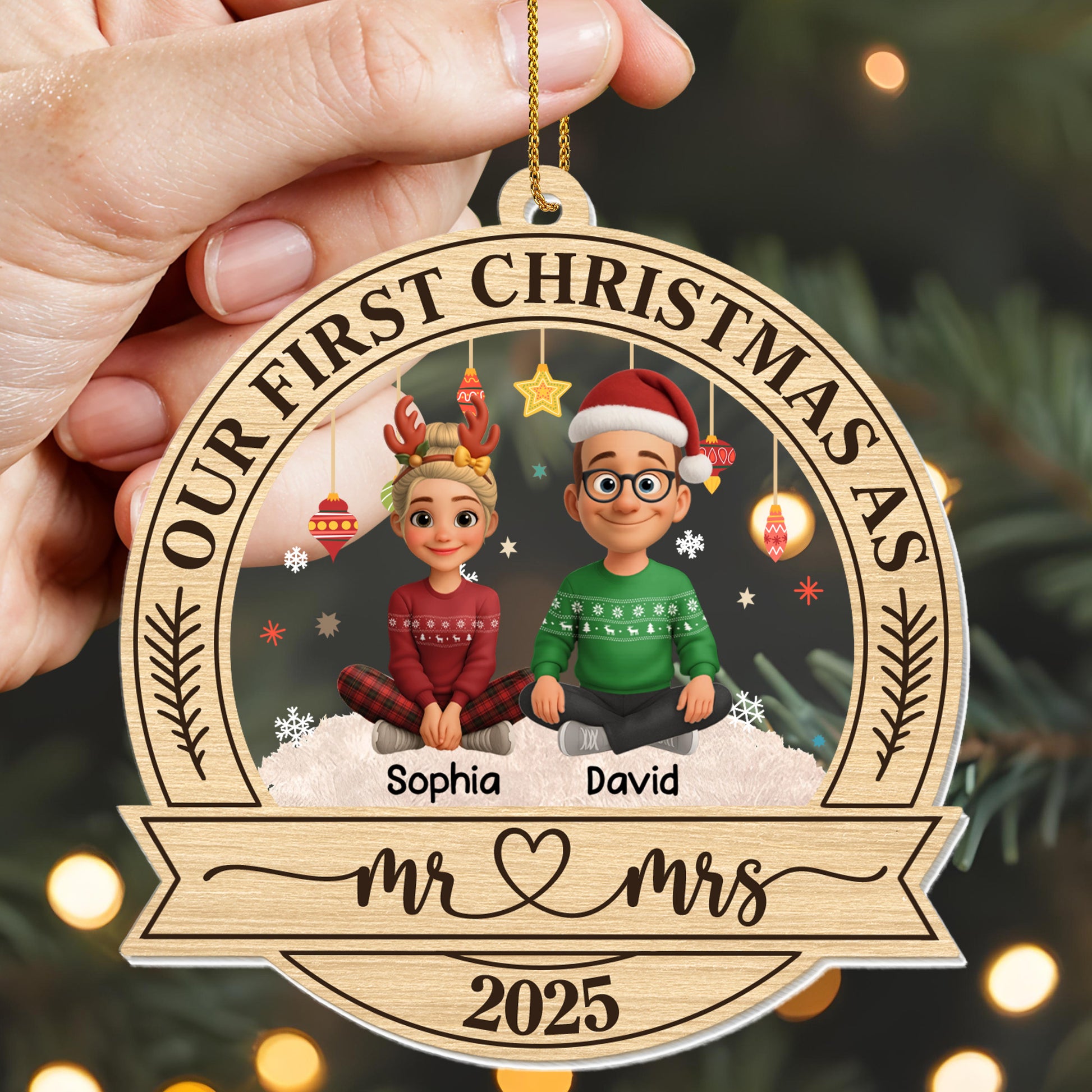 Our First Christmas As Mr & Mrs With Reindeer Antlers