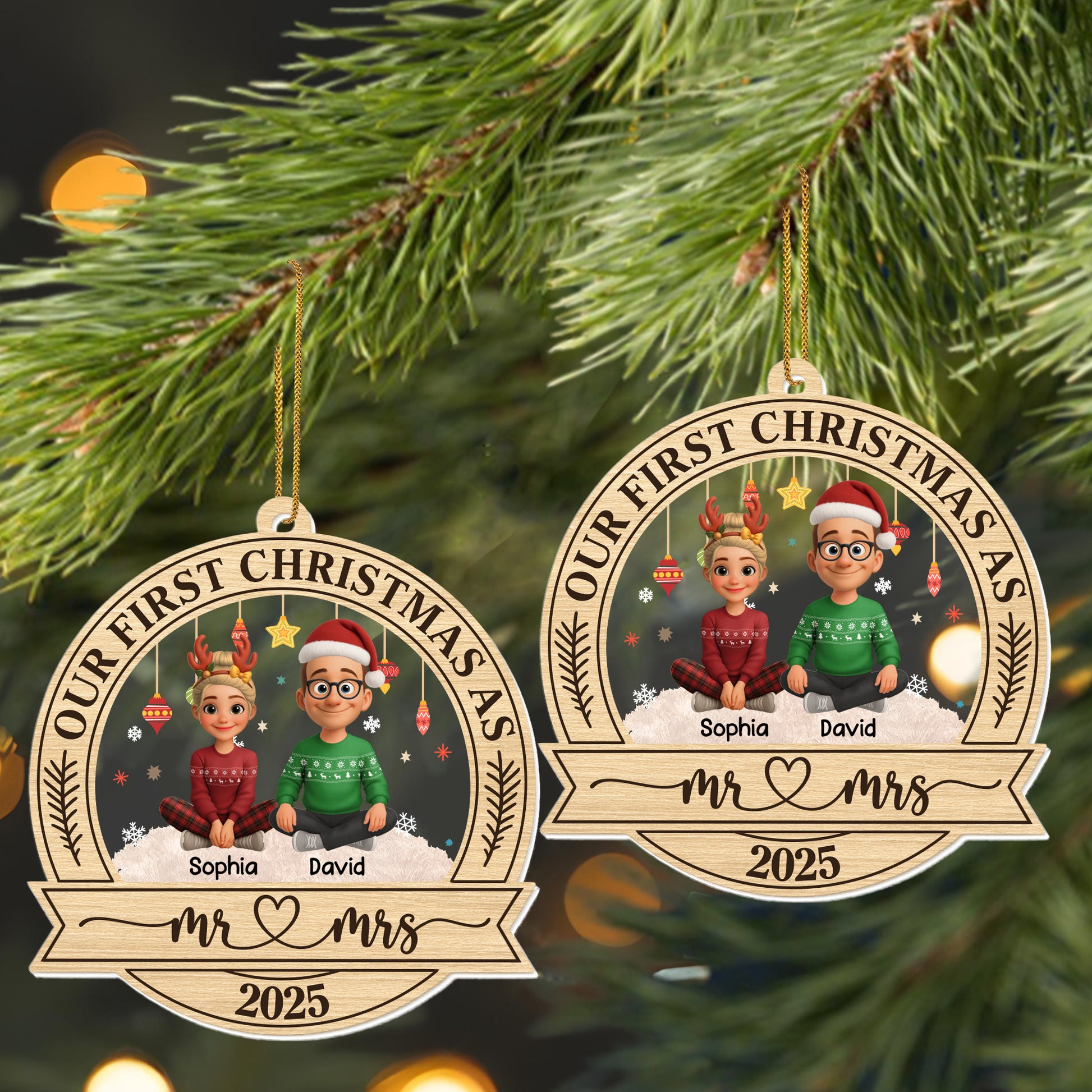 Our First Christmas As Mr & Mrs With Reindeer Antlers