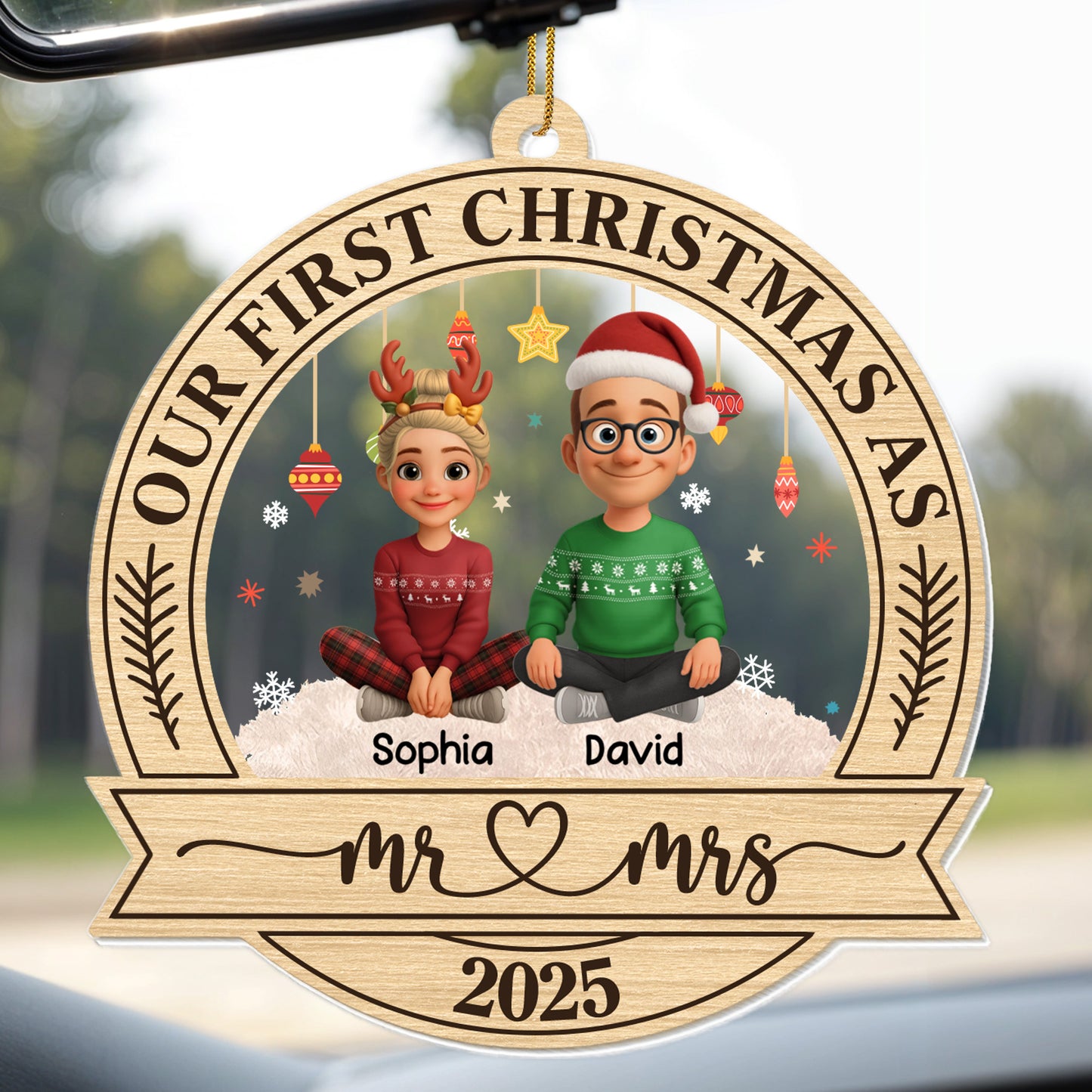 Our First Christmas As Mr & Mrs With Reindeer Antlers