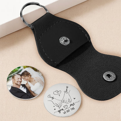 You & Me We Got This, Custom Keychain With Holding Hands and Heart