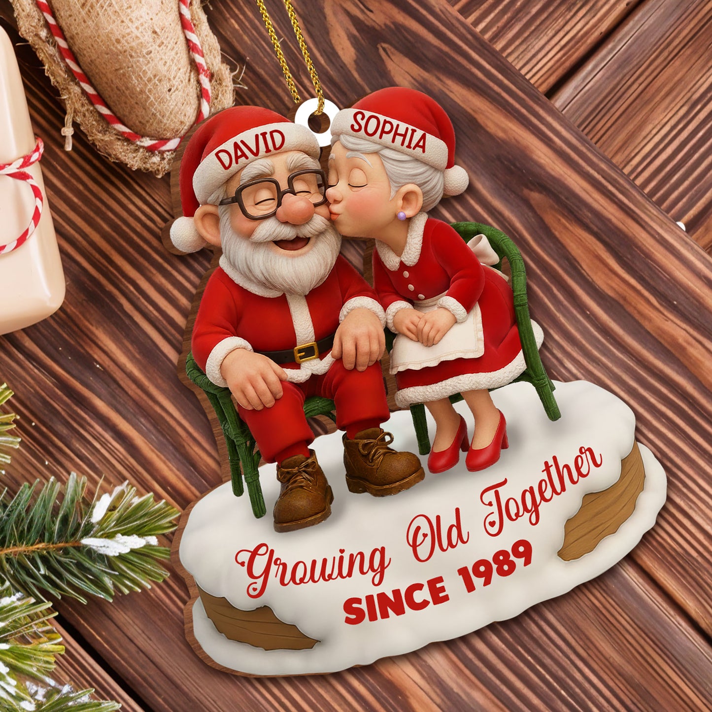 Growing Old Together Elderly Couple Christmas