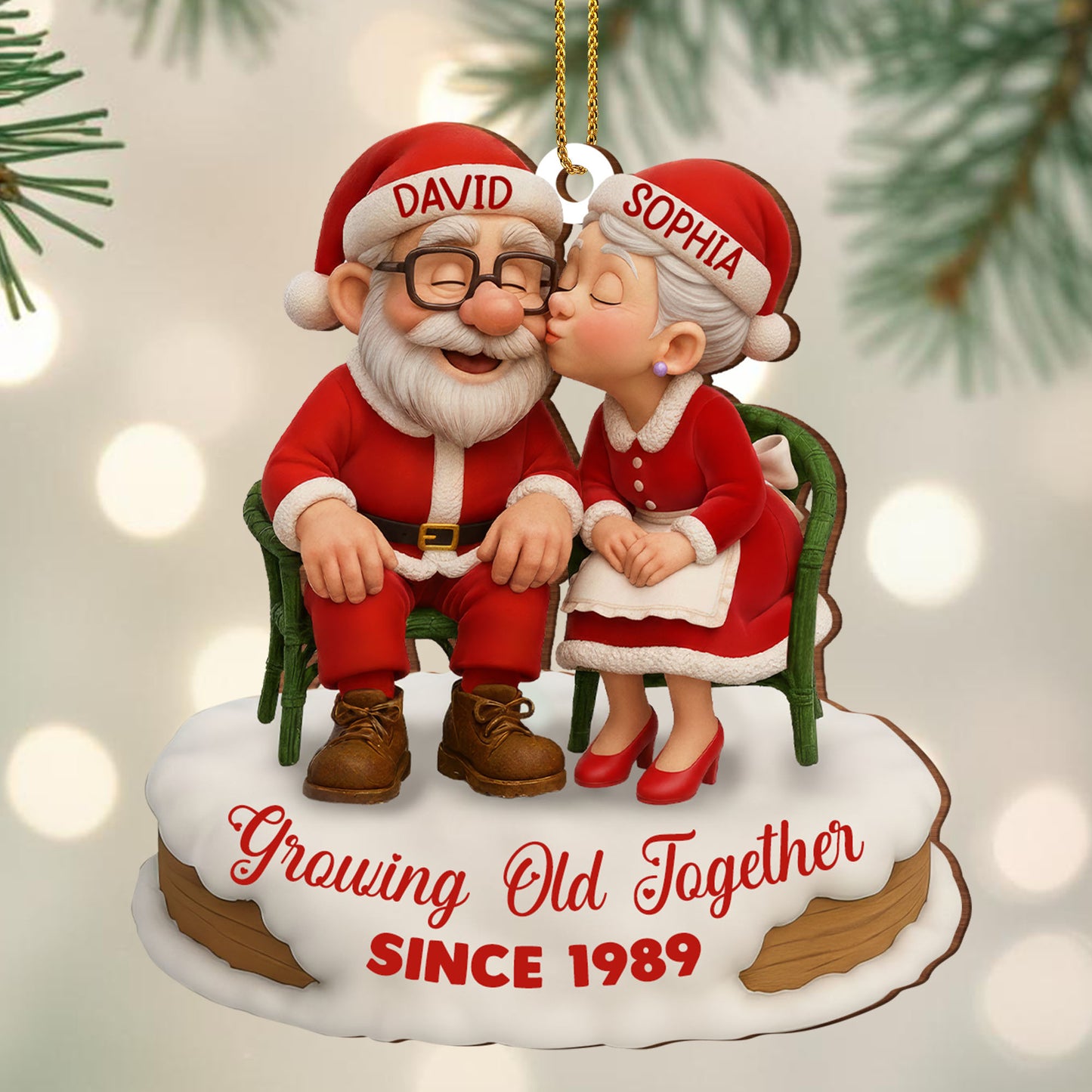Growing Old Together Elderly Couple Christmas